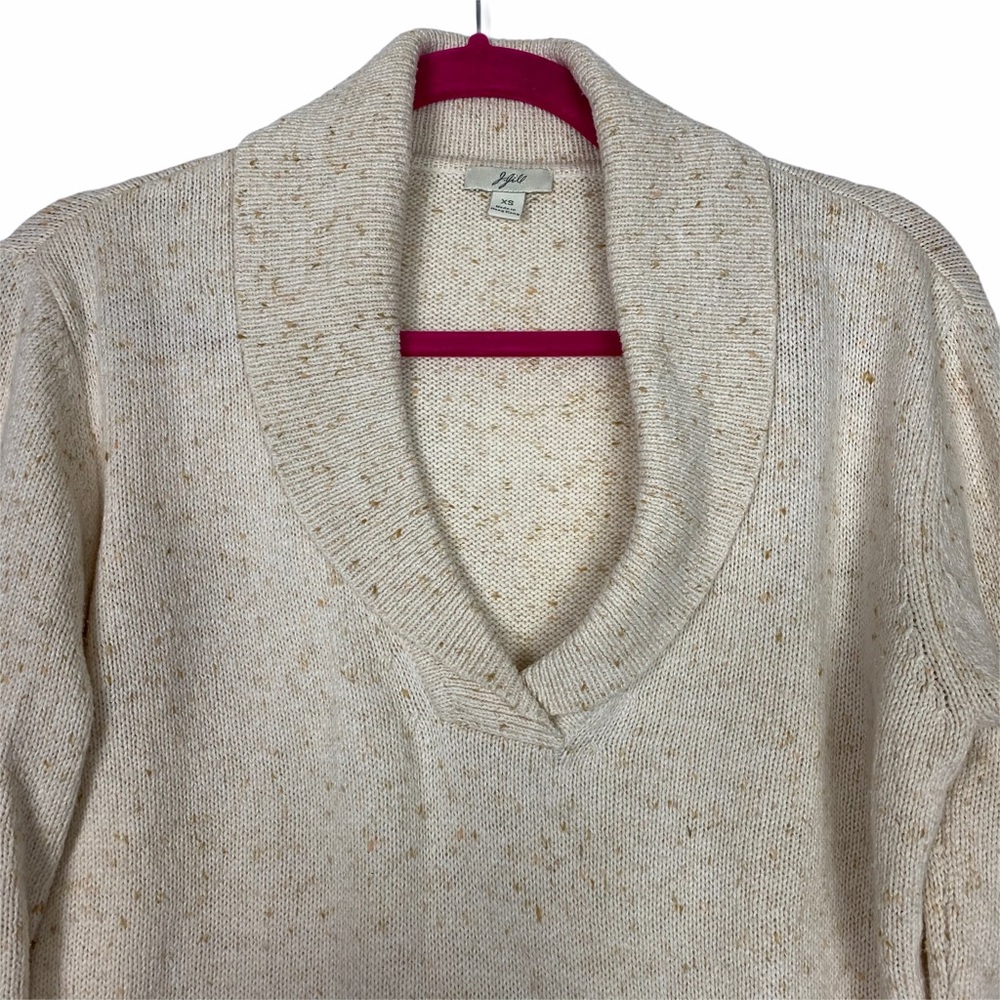J Jill Cowl Knit Speckled Cream Pullover Sweater - Picture 2 of 6